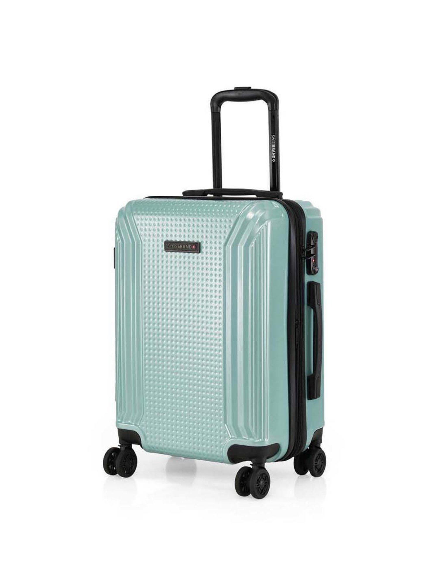 Swiss Brand Vernier Turquoise 8 Wheel Small Hard Cabin Trolley - 36 Inch
