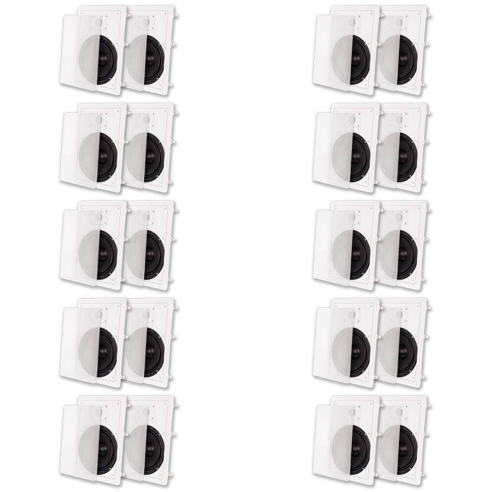 Acoustic Audio MT8 Flush Mount In Wall Speakers with 8" Woofers 10 Pair Pack