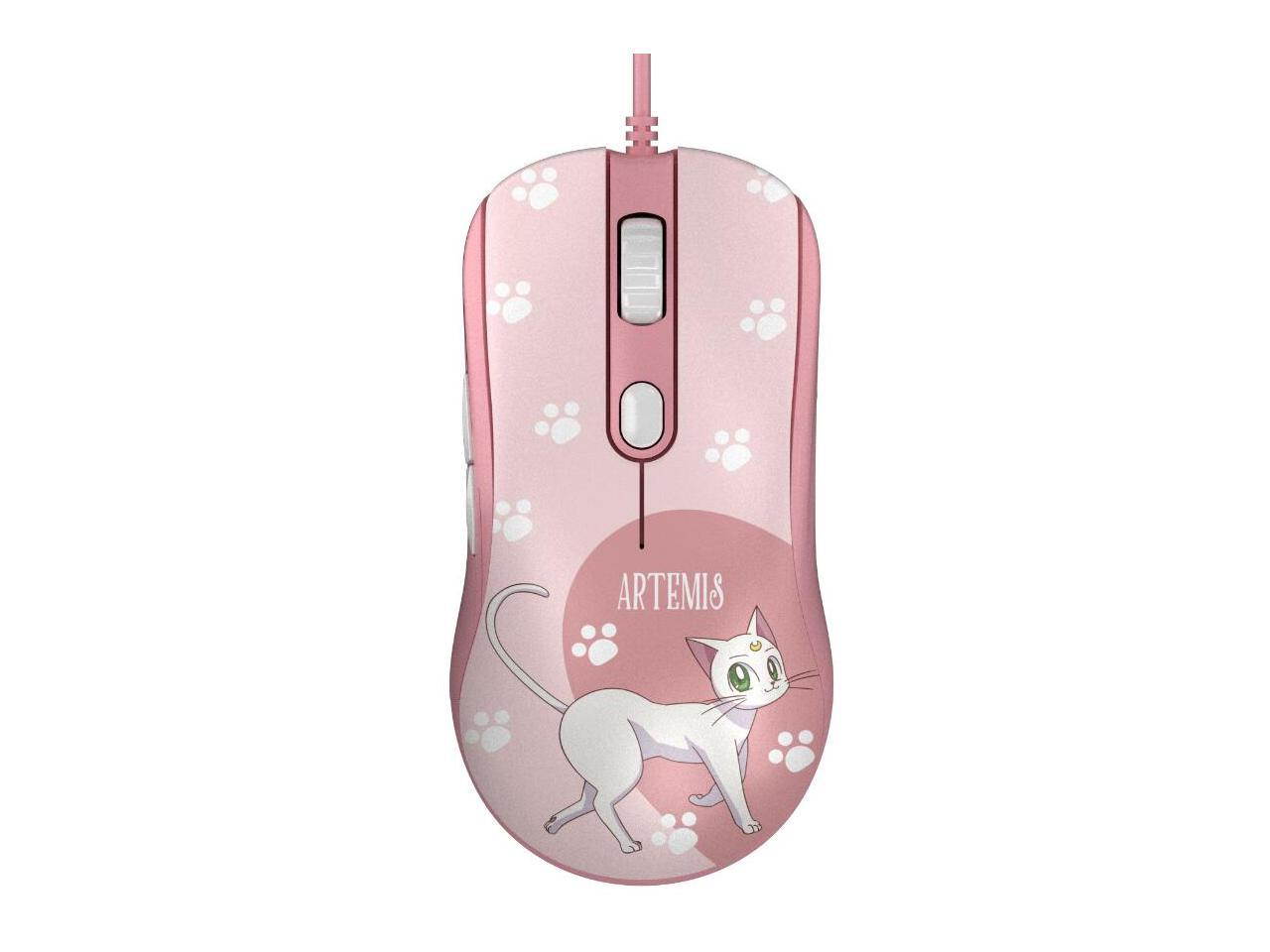 AG325 2500DPI 6 Programmable Buttons USB Wired Gaming Mouse Pixart PMW3325-Pink-Crystal-Artemis