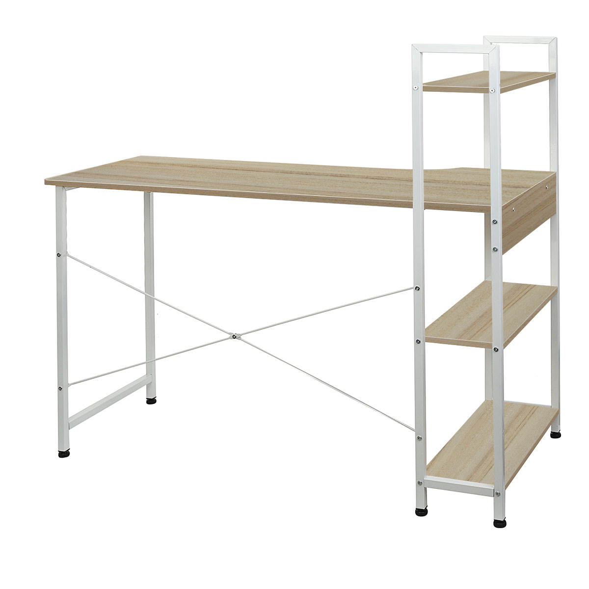 Computer Desk PC Laptop Table Bookshelf Study Home Office Workstation W/ Shelves