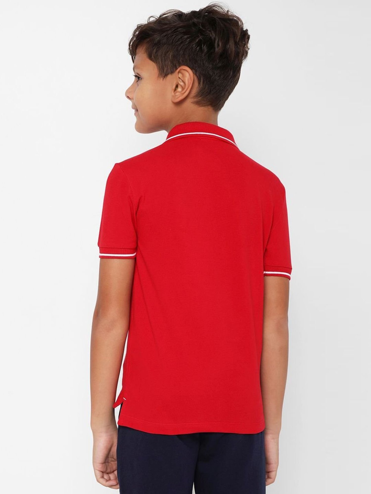 Gas Kids Red Slim Fit Polo T-Shirt