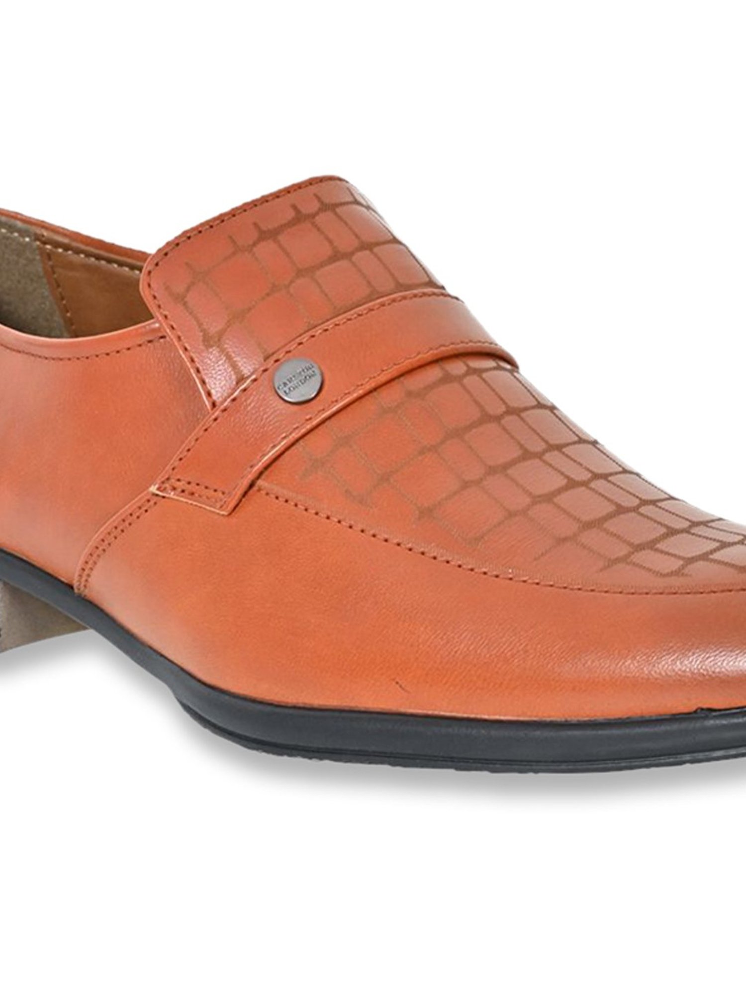 Carlton London Men's Tan Formal Loafers