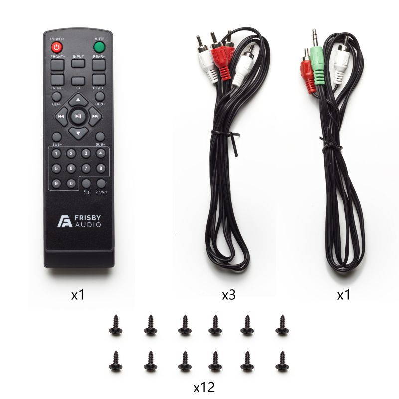 Frisby Audio 125 Watt Home Theater 5.1 Surround Sound Speaker System with Subwoofer, Bluetooth Wireless Streaming from Devices & Media Reader, RGB LED Pulse Lighting, Digital Optical Input &ndash; Black