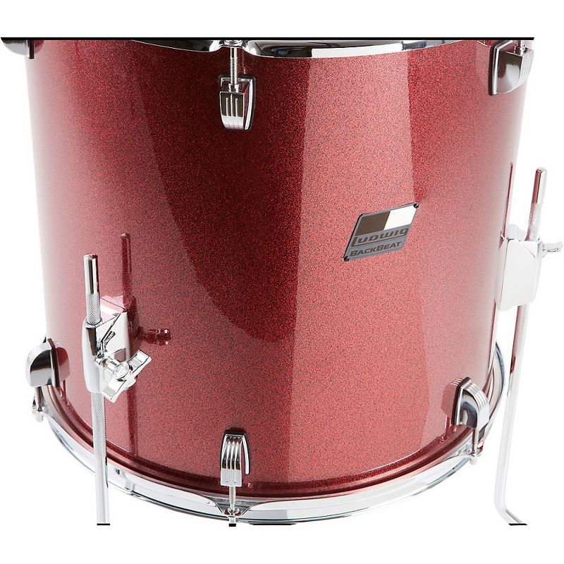 Ludwig Backbeat Complete 5-Piece Drum Set with Hardware and Cymbals Wine Red Sparkle