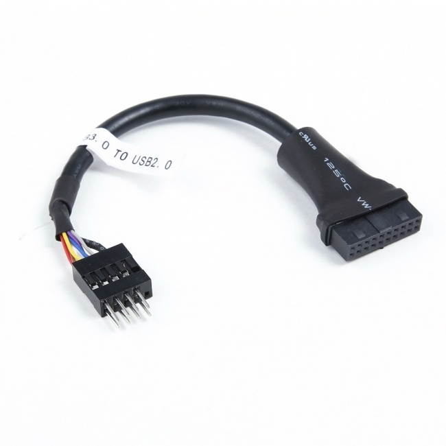 CY 2pcs USB 2.0 9Pin to USB 3.0 20pin Housing Header Female Cable Reversible for Motherboard
