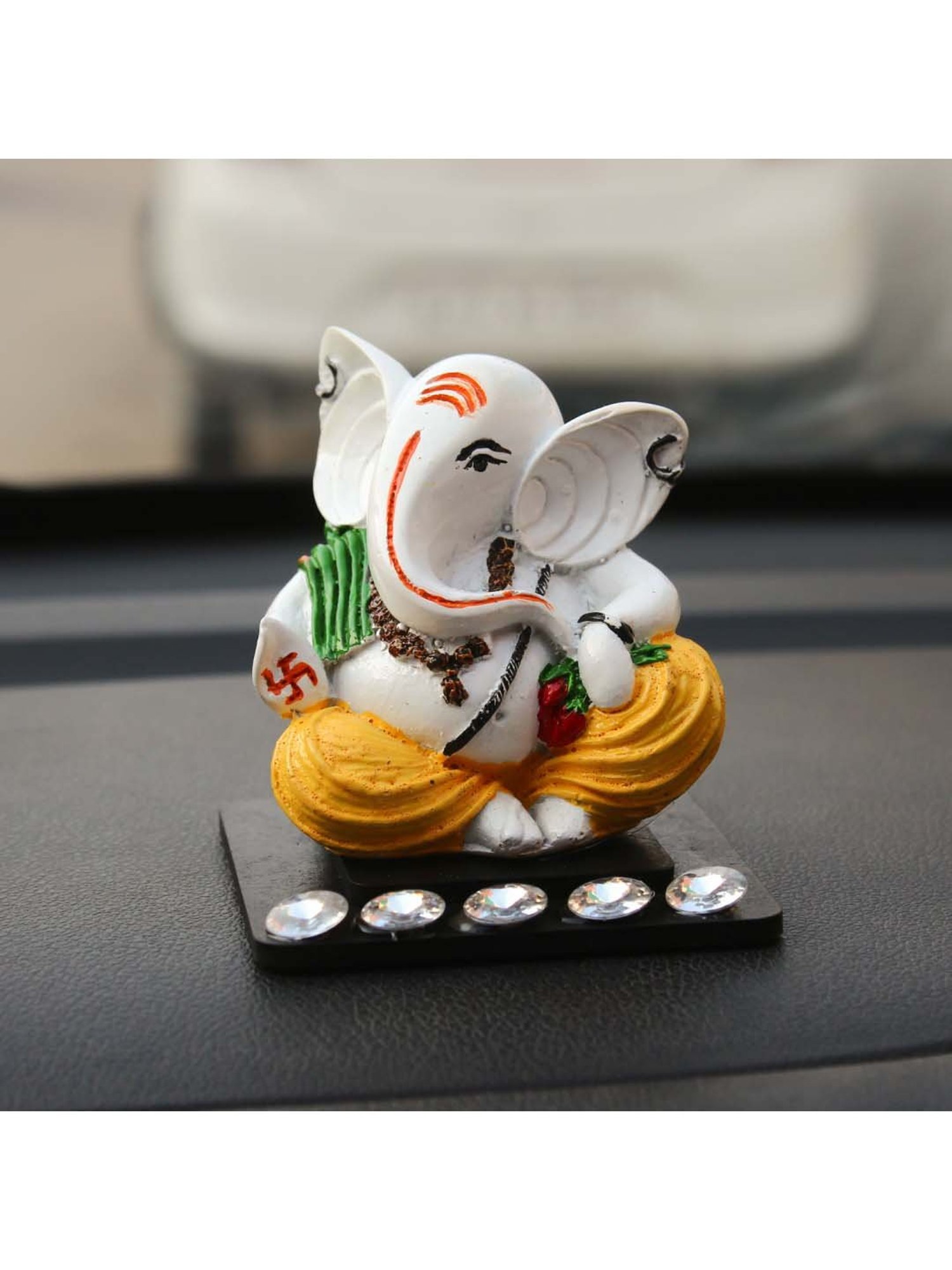 eCraftIndia Decorative Lord Ganesha Showpiece for Car Dashboard, Home Temple and Office Desks