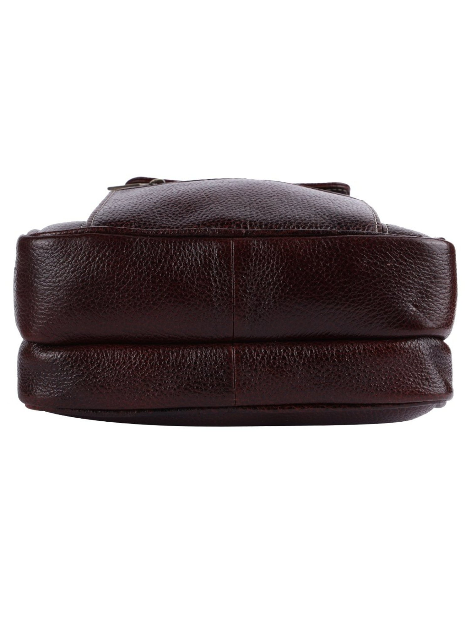 HiLEDER Brown Textured Medium Leather 8 inch Cross Body Bag