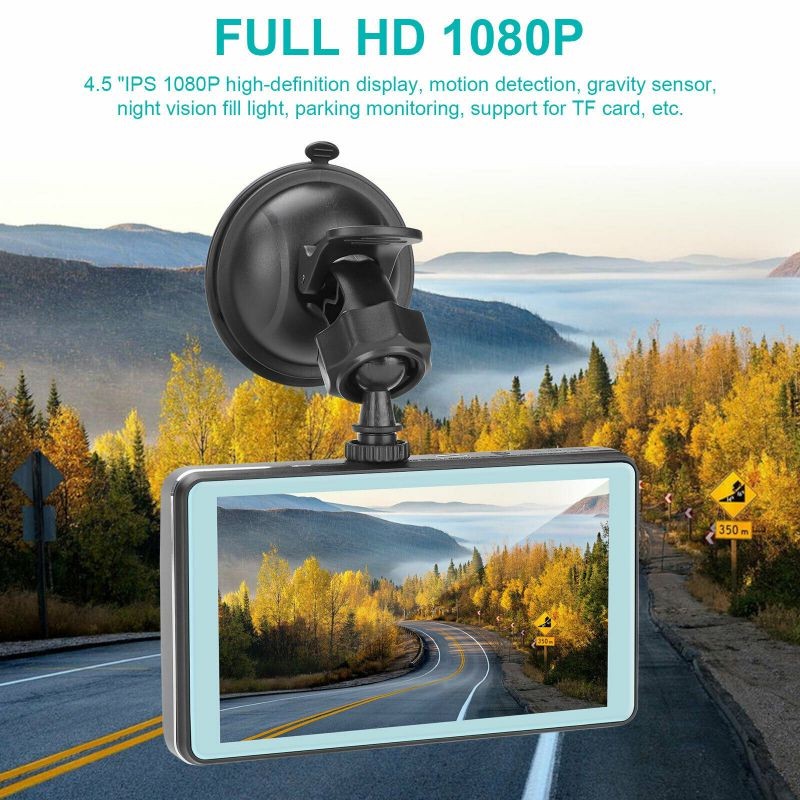 4.5" Dual Lens Front  Rear Camera Car DVR Dash Cam Video Recorder Night Vision