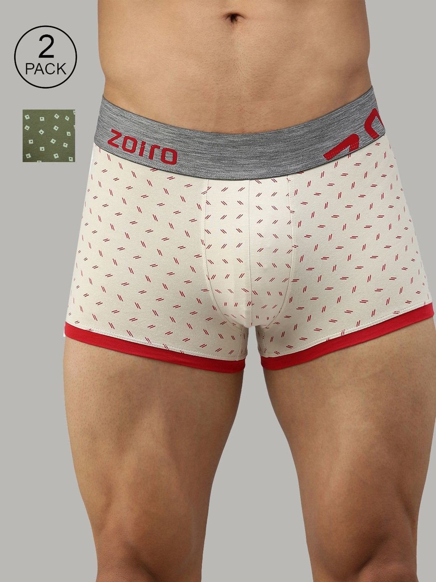 Zoiro Pumic Stone & Lettuce Regular Fit Printed Trunks - Pack Of 2