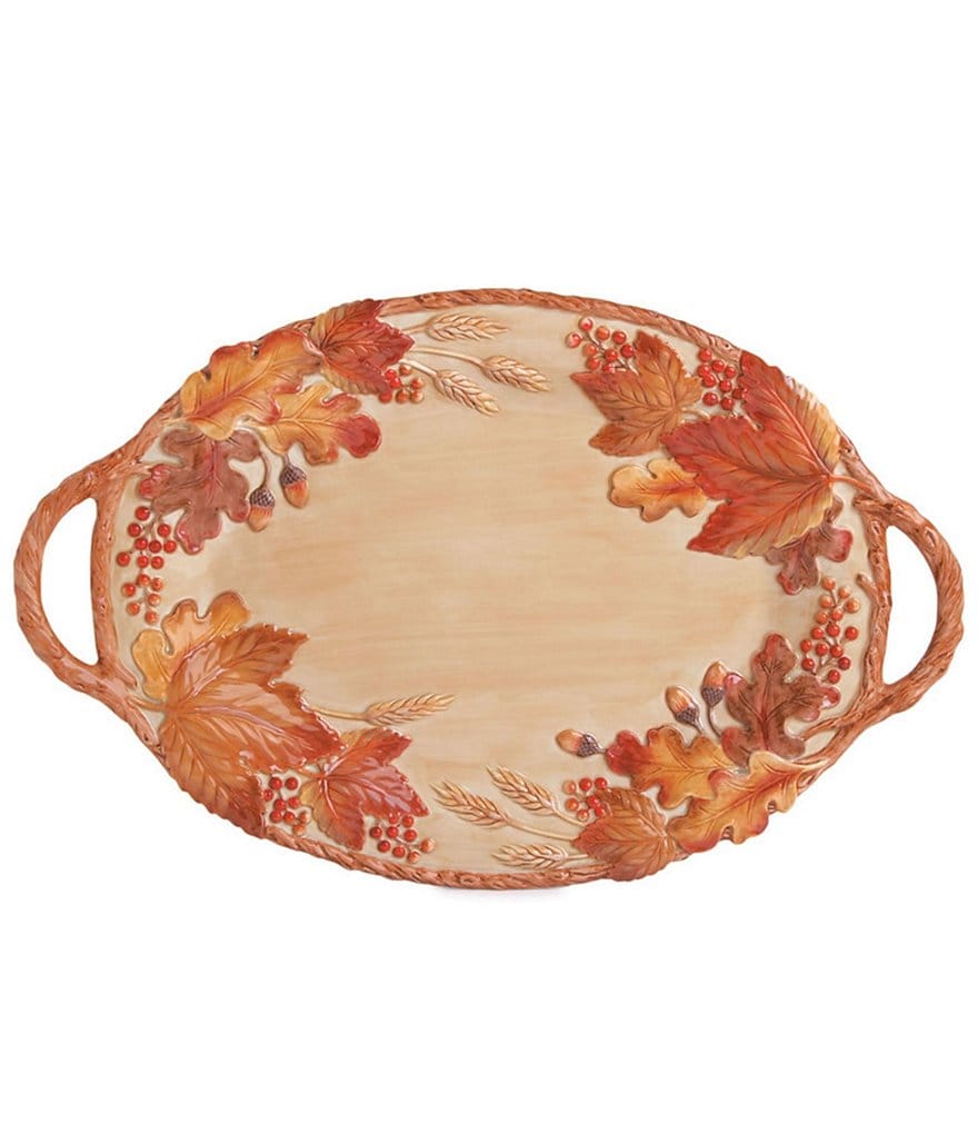 Fitz and Floyd Harvest Handled Oval Tray
