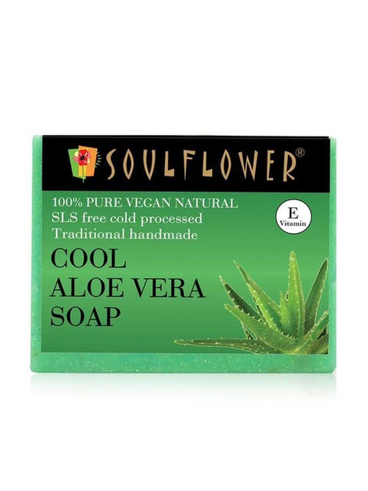 Soulflower Cool Aloe Vera Soap - 150 gm