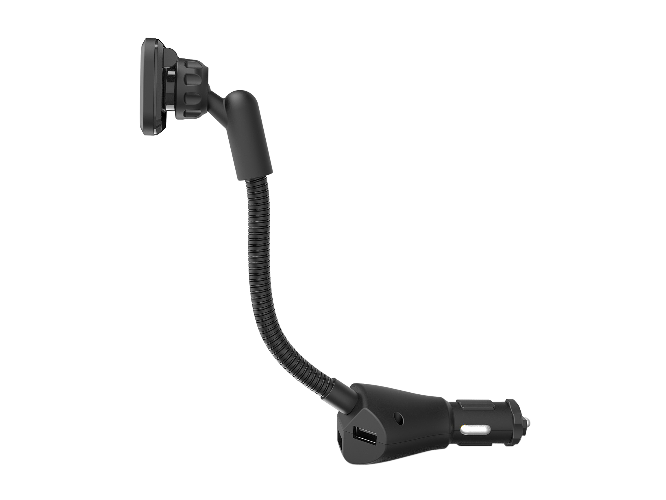 ProHT Black 12V DC Magnetic Phone Mount with USB Charger 05373
