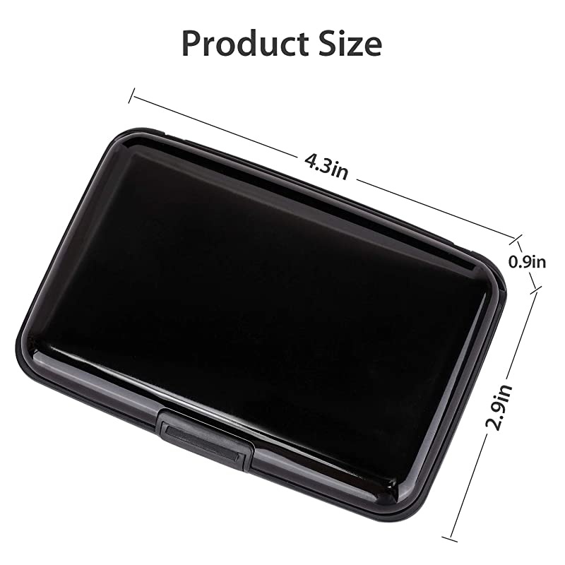 RFID Blocking Business Card Holder Card Organizer Credit Card Protector Aluminum ID Case Slim Metal Wallet for Women or Men Black