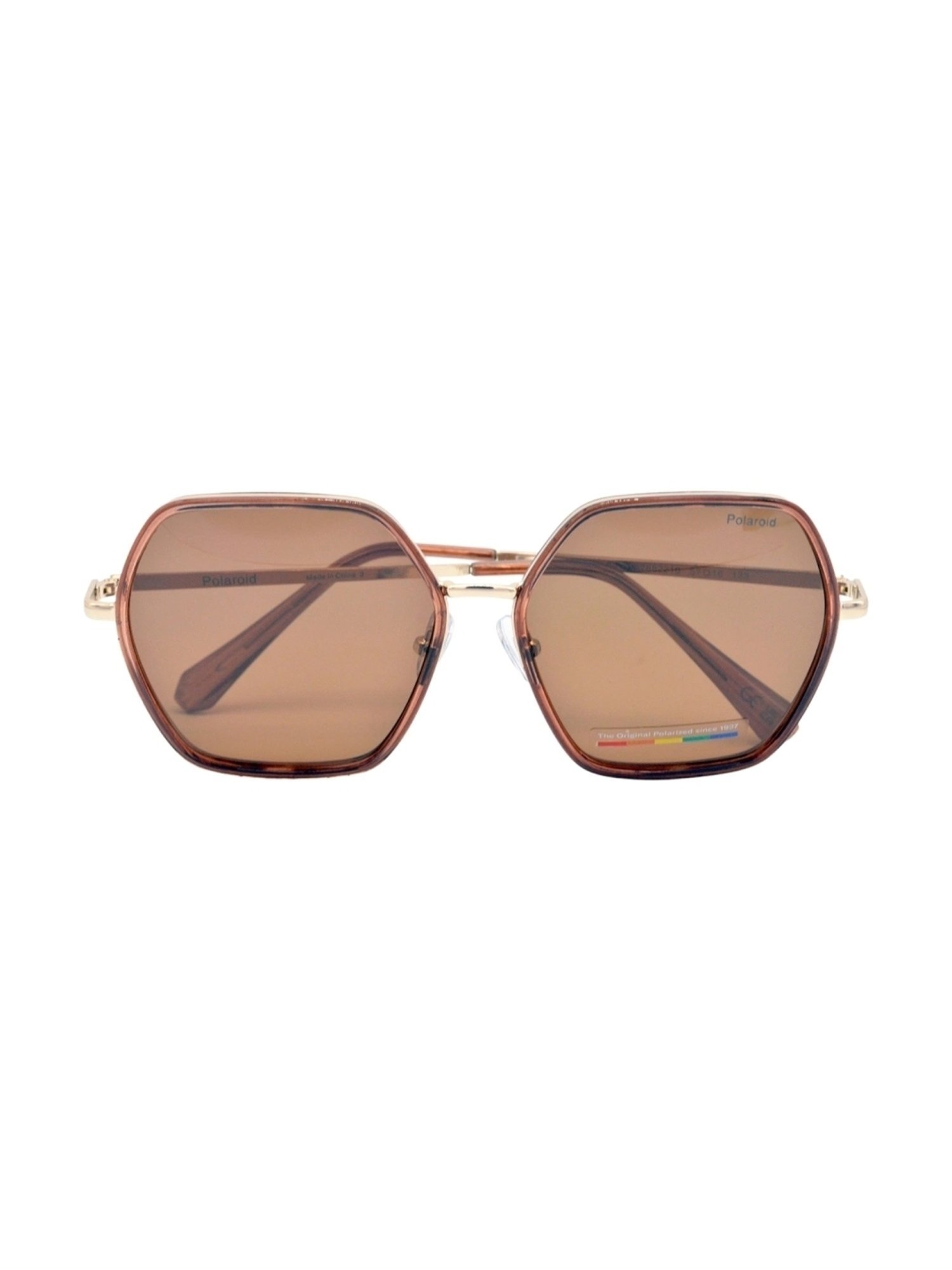Polaroid Brown Geometric Polarised and UV Protected Lens Sunglasses for Women