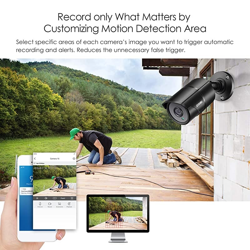 4K 8MP Ultra HD Security Camera System with Hard Drive 2TB, 8 Channel H.265+ CCTV DVR Recorder with 4 x 4K Video Surveillance Bullet Camera Outdoor Indoor, 150ft Night Vision, Motion Alerts