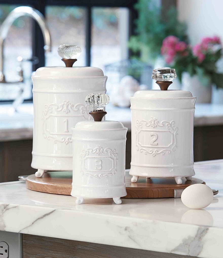 Mud Pie 3-Piece Farmhouse Circa Vintage Doorknob Canister Set