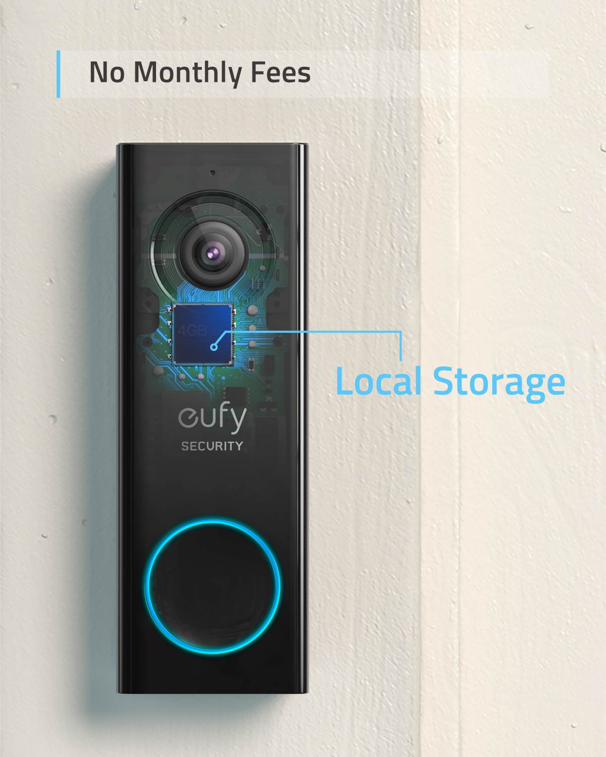 eufy Security Wi-Fi Video Doorbell, 2K Resolution, Real-Time Response, No Monthly Fees, Secure Local Storage, Free Wireless Chime (Requires Existing Doorbell Wires, 16-24 VAC, 30 VA or above)
