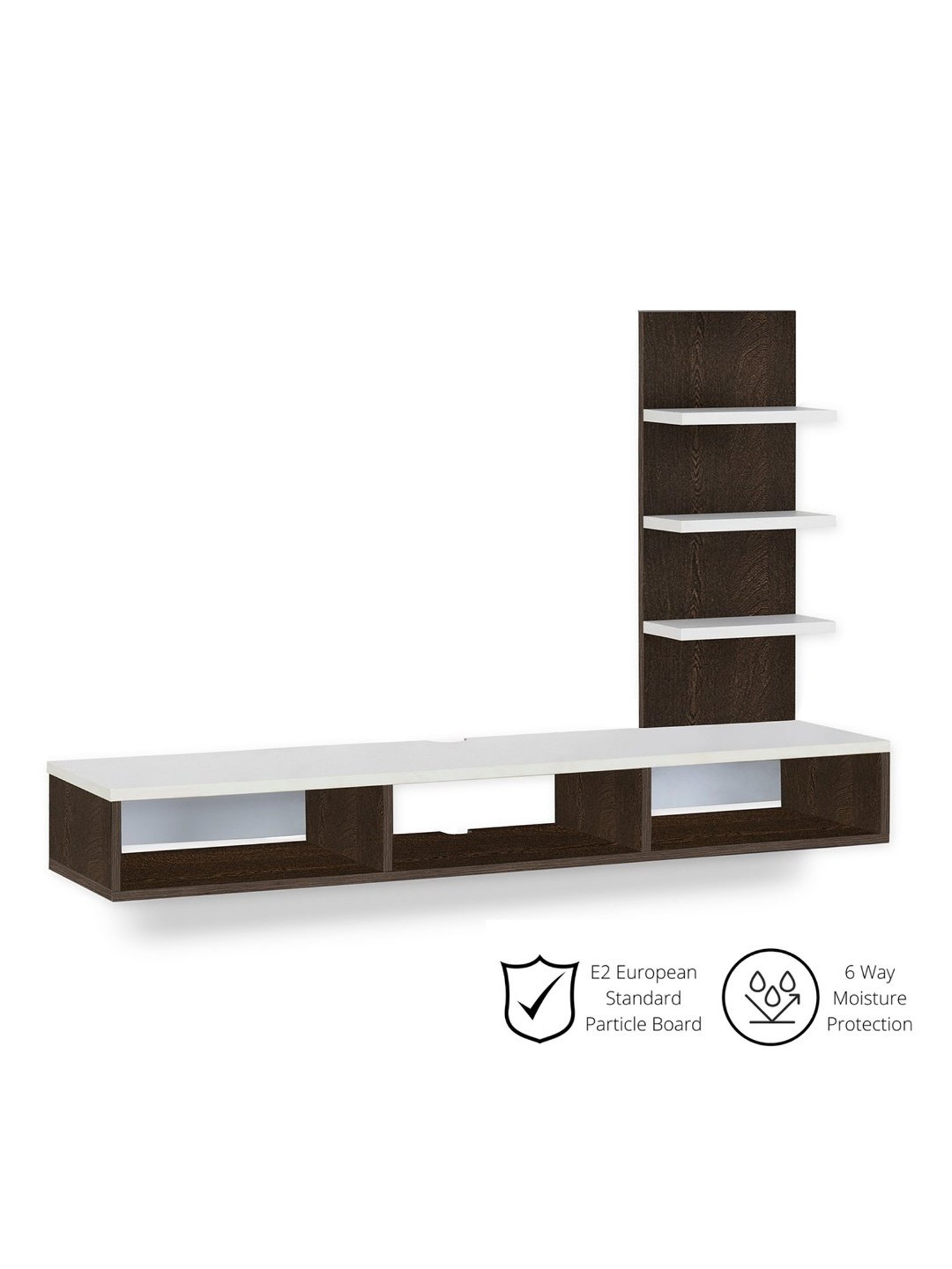 Delite Kom Flex Flowery Wenge & Acacia Dark Engineered Wood TV Entertainment Unit