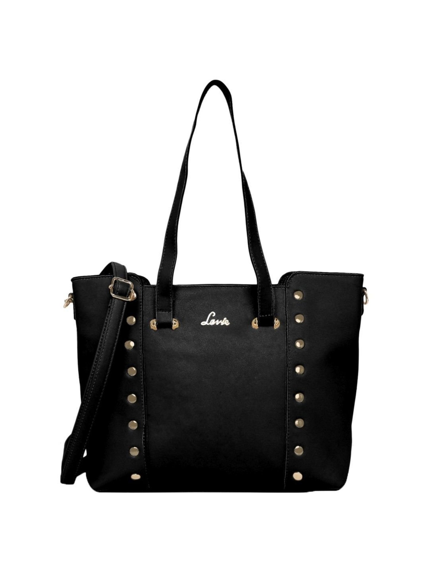 Lavie Roth Black Rivets Medium Shoulder Handbag