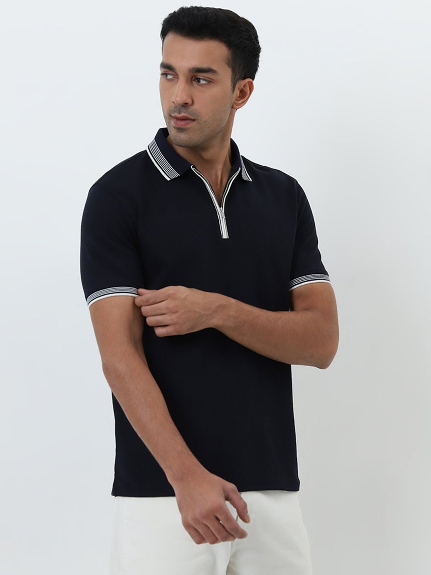 WES Casuals by Westside Navy Relaxed-Fit Polo T-Shirt