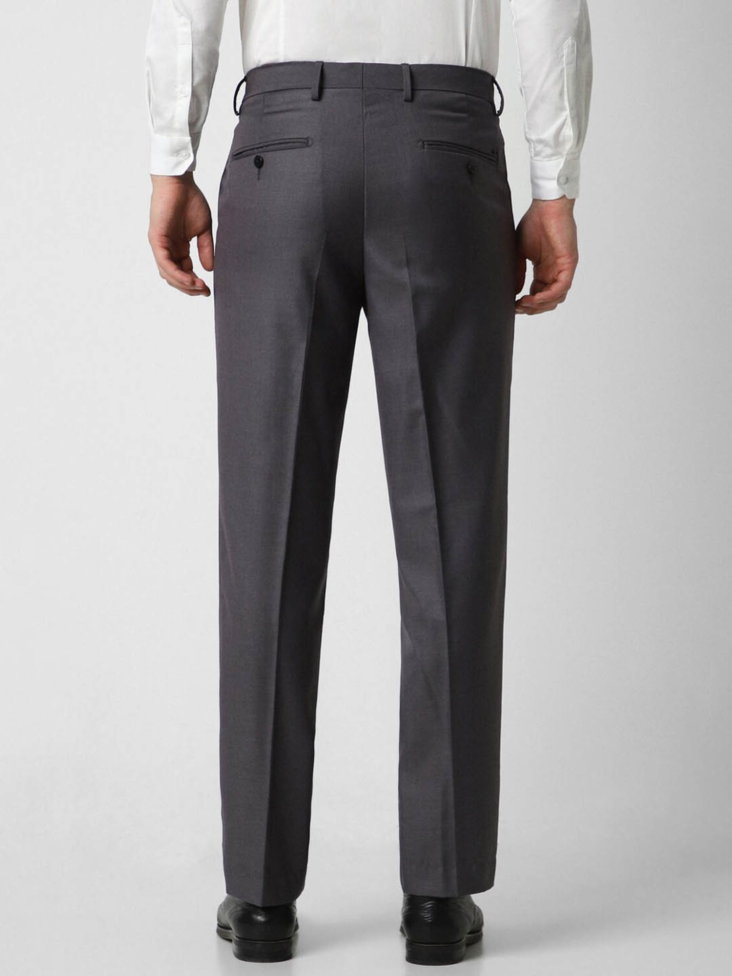 Van Heusen Shine Grey Regular Fit Trousers