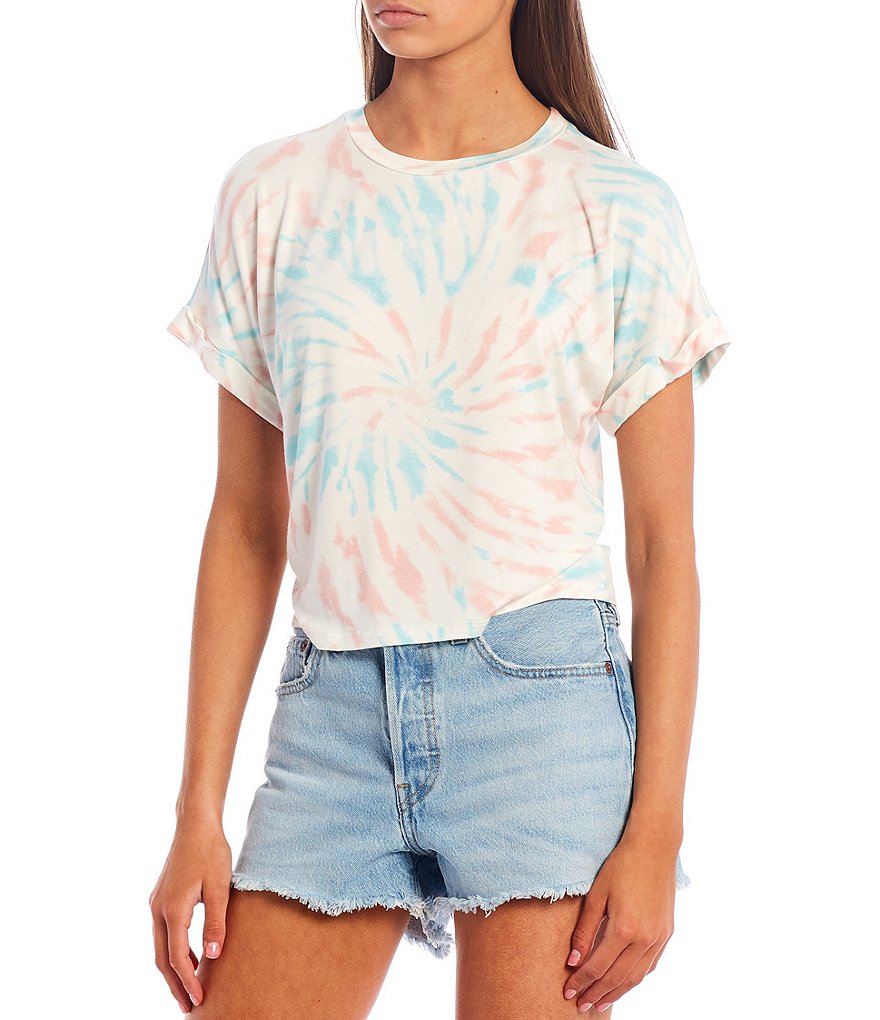 Fornia Tie-Dye Rolled Cuff Short Sleeve Tee