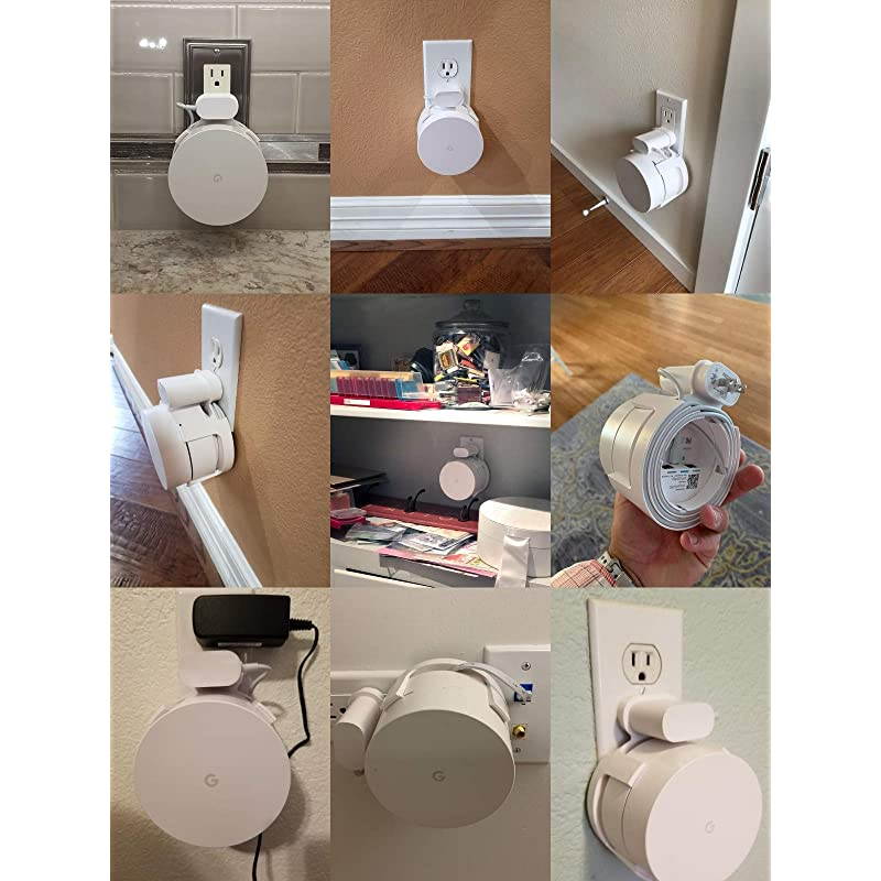 Google WiFi Wall Mount WiFi Accessories for Google Mesh WiFi System and Google WiFi Router Without Messy Wires or Screws White2 Pack