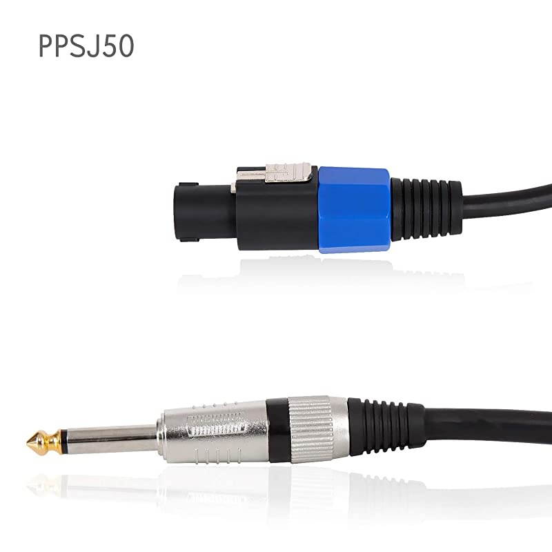 f 14 Audio CordSpeakon Connector to 14 Inch Male Connection 50 ft 12 Gauge Black Heavy Duty fessional Speaker Cable WireDelivers Sound PPSJ50