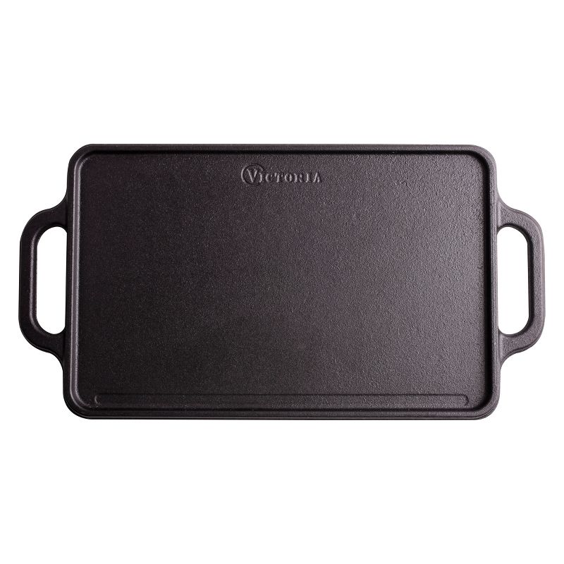 Victoria Rectangular Reversible Cast Iron Griddle Grill - 12.5" x 7.5"