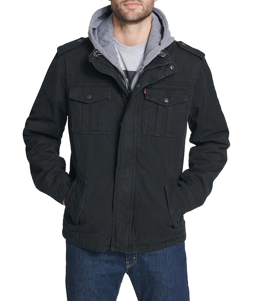 Levi's&reg; Twill Hooded Military Trucker Jacket