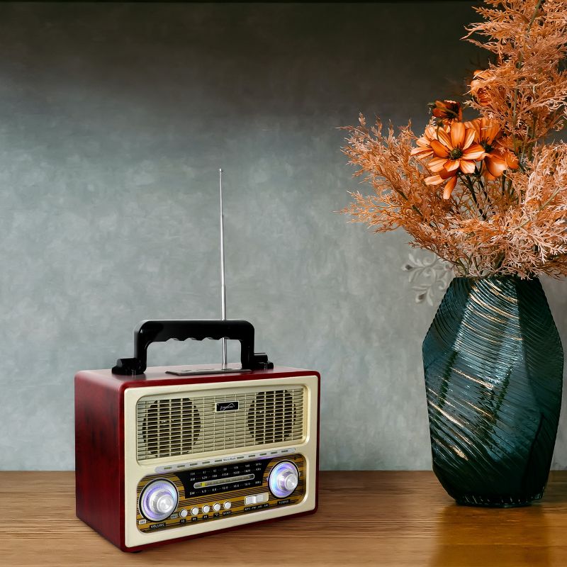 SuperSonic Vintage Retro Multifunction Bluetooth Speaker with Rechargeable Battery