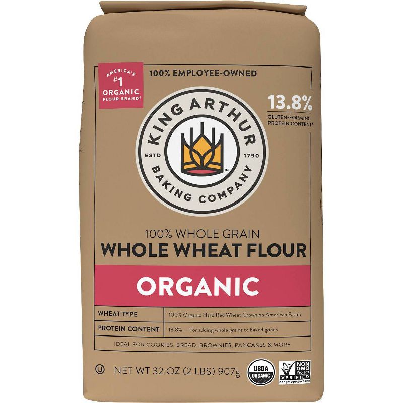 King Arthur Flour 100% Organic Whole Wheat Flour - 32oz