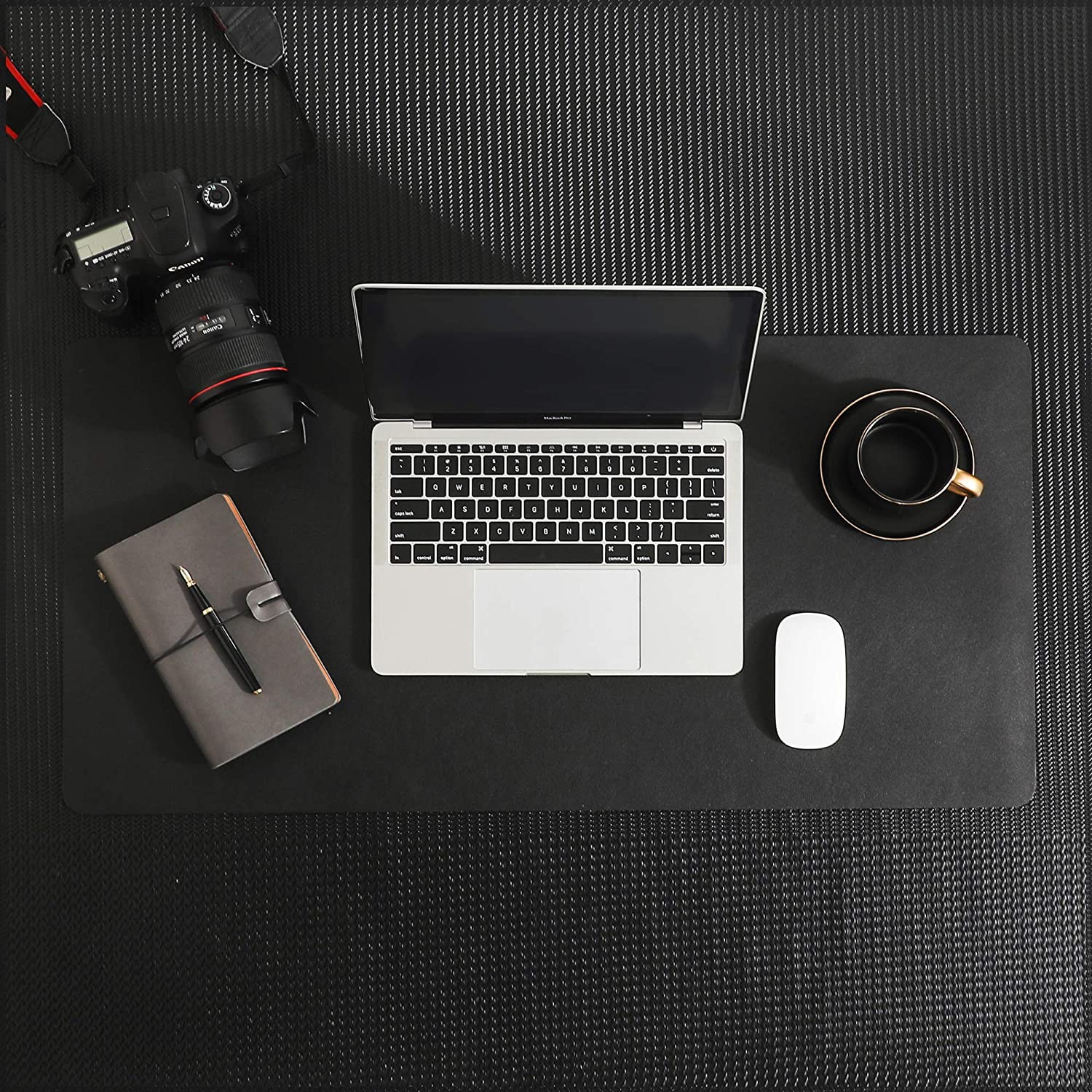 Leather Desk Pad Protector,Mouse Pad,Office Desk Mat,31.5" x 15.7" Non-Slip PU Leather Desk Blotter,Laptop Desk Pad,Waterproof Desk Writing Pad for Office and Home - Black