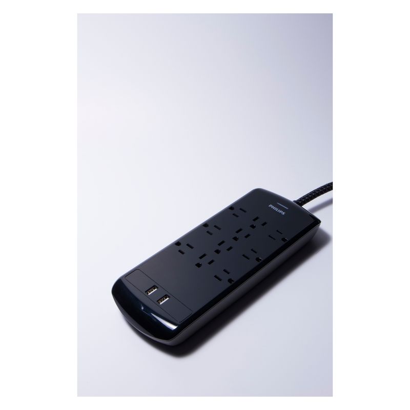 Monoprice 2 Outlet Surge Protector Wall Tap with 2 USB Charging Ports 3.4A, 450 Joules, White