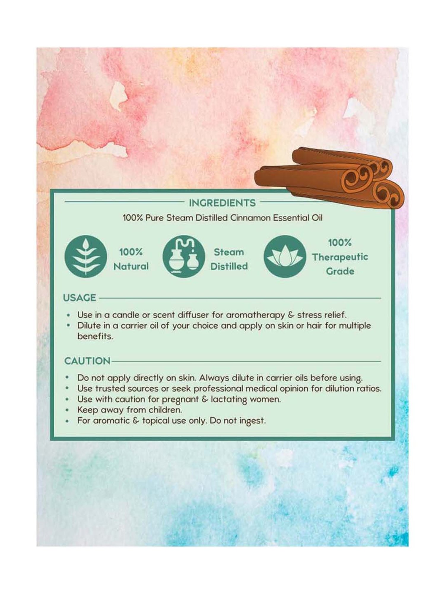 Nat Habit Pure Cinnamon Essential Oil - 15 ml