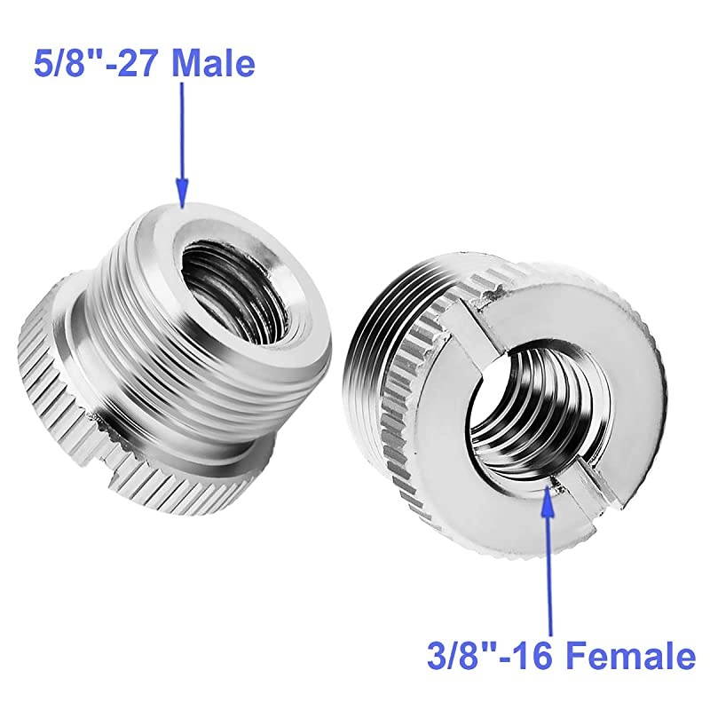 38quot16 Female to 58quot27 Male Screw Thread Adapter for Microphone Stand Mount 2 Pack