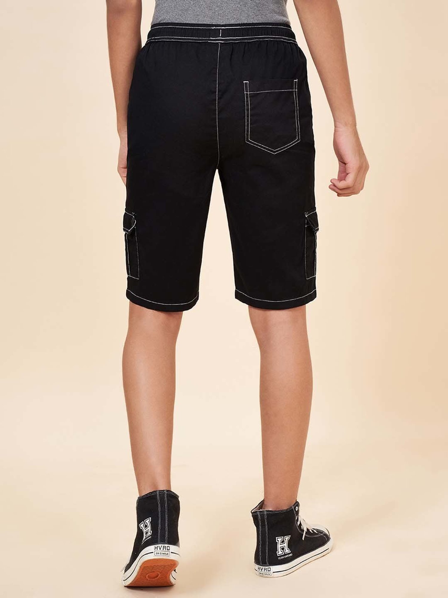 Coolsters by Pantaloons Boys Black Cotton Printed Shorts