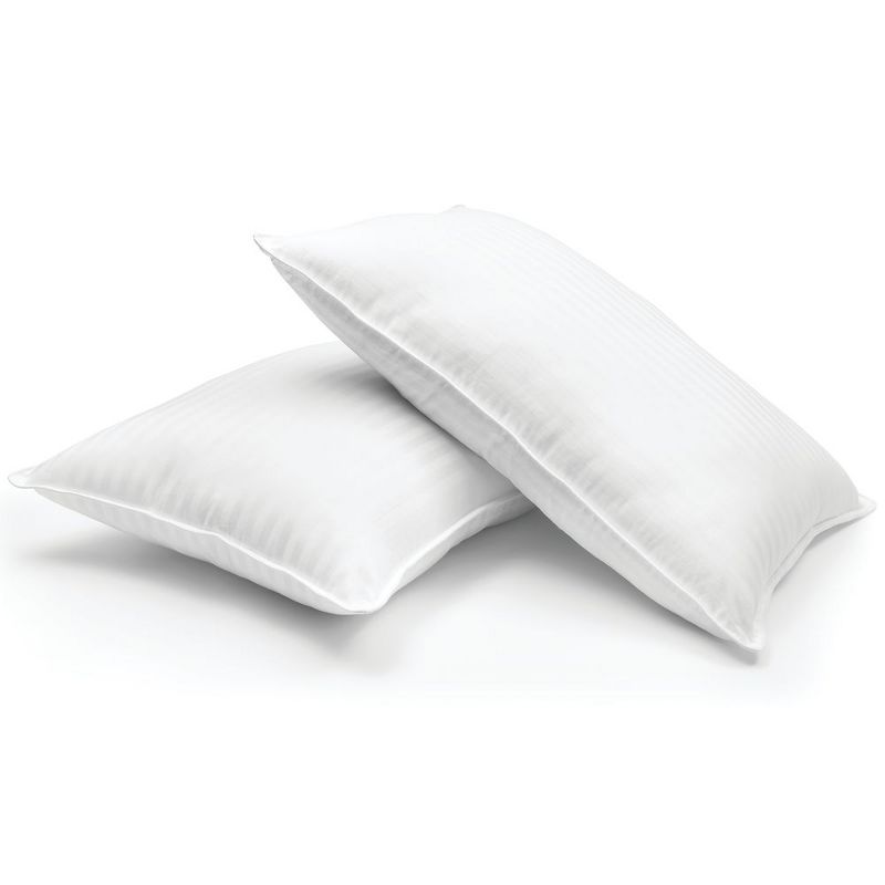 mDesign Standard/Queen Gel Pillow Set - Hypoallergenic, 2 Pack - Optic White