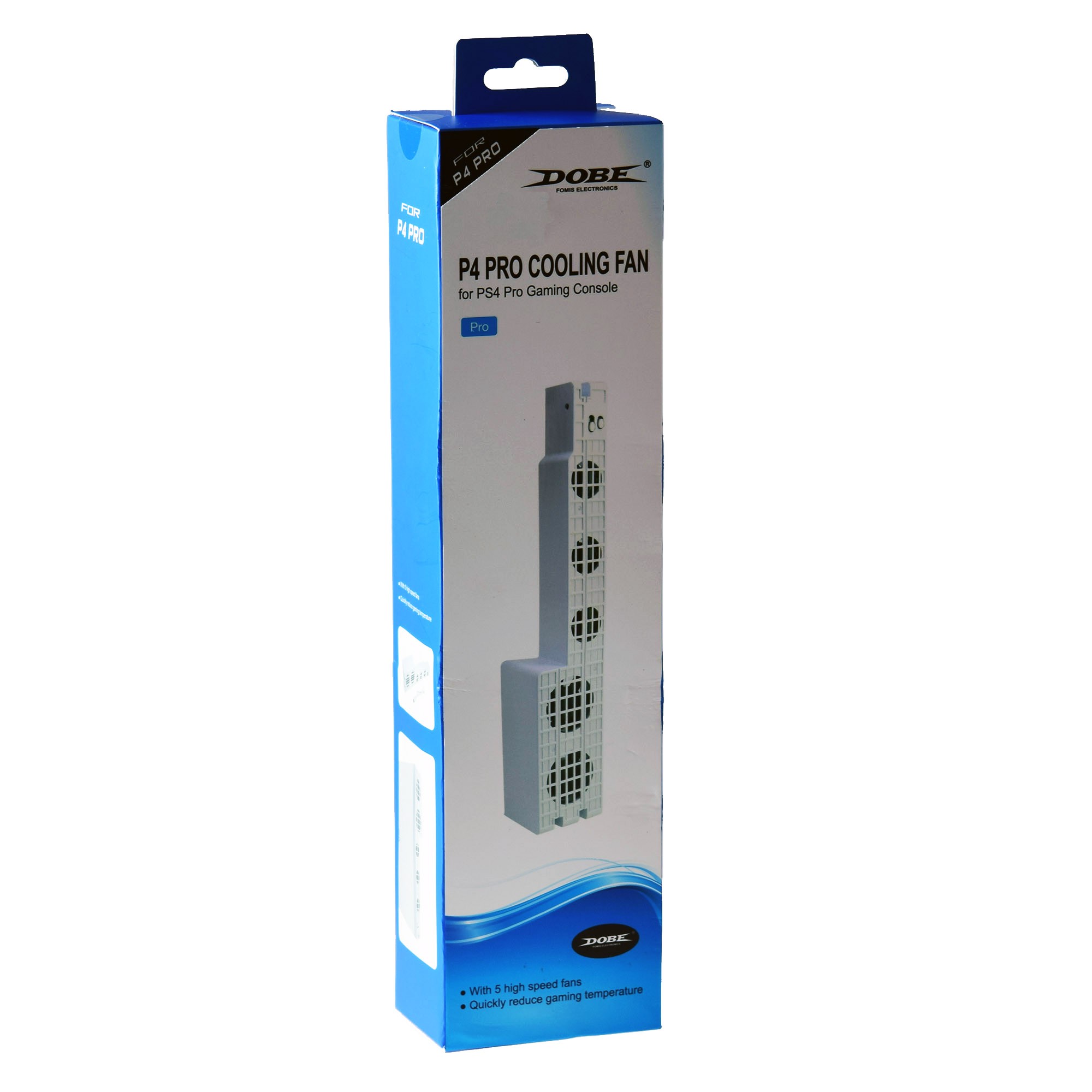Dobe PS4 Pro USB External 5 Fan Temperature Cooler for Sony Playstation 4 Pro Console - White