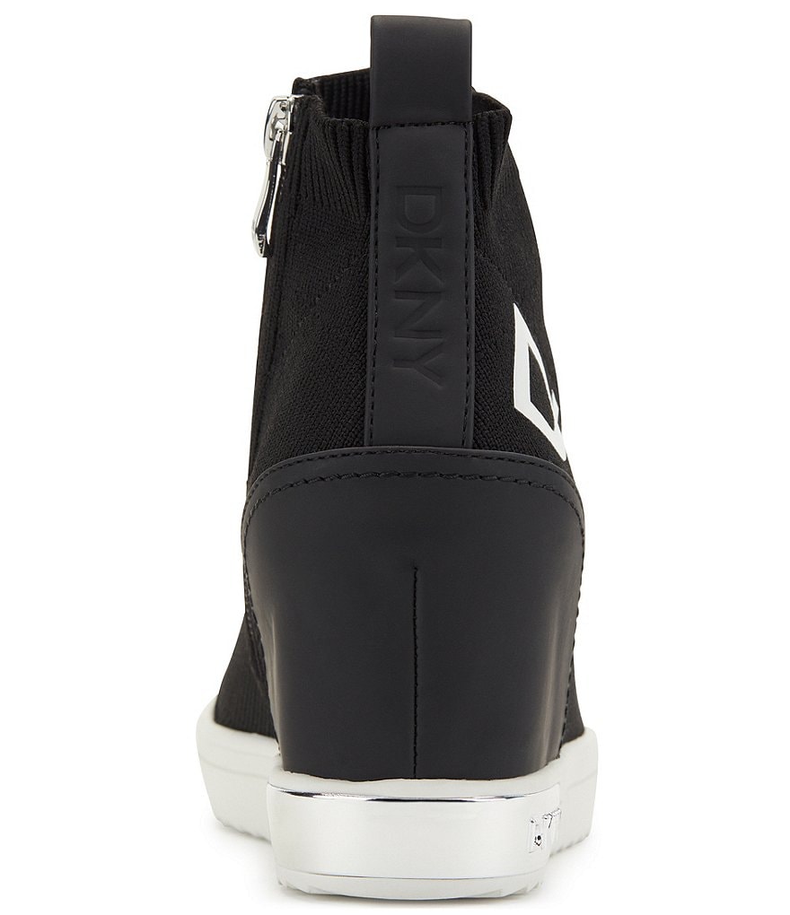 DKNY Catelin Hidden Wedge Logo Detail High Top Sock Sneakers