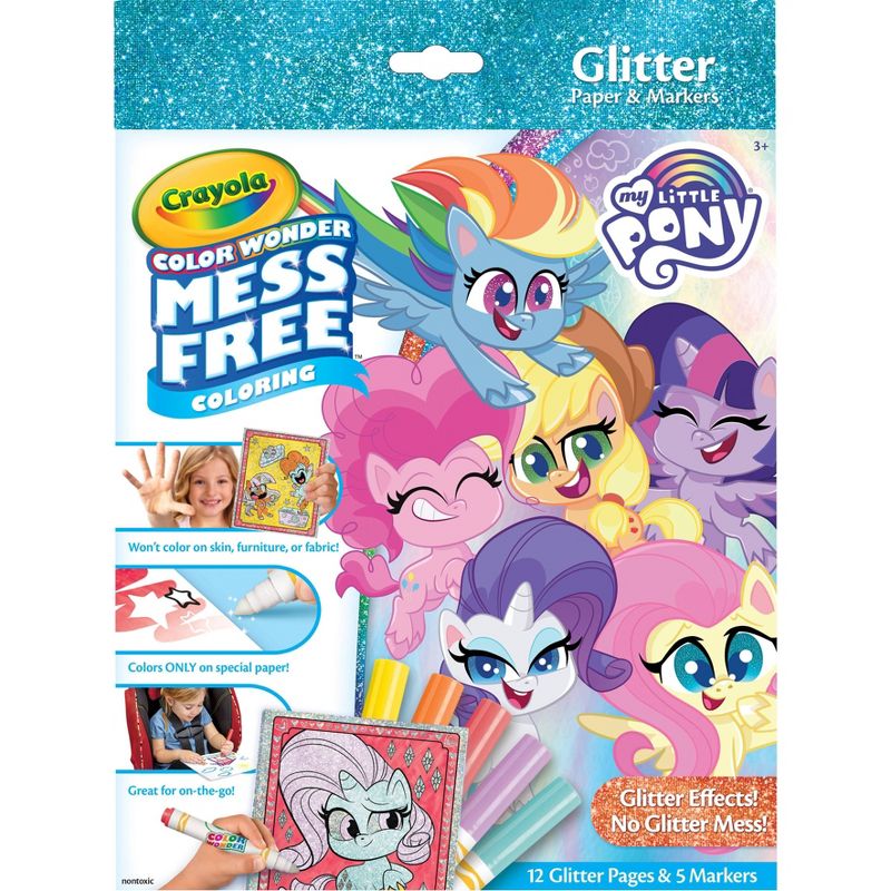Crayola 12pg My Little Pony Color Wonder Glitter Paper with Markers