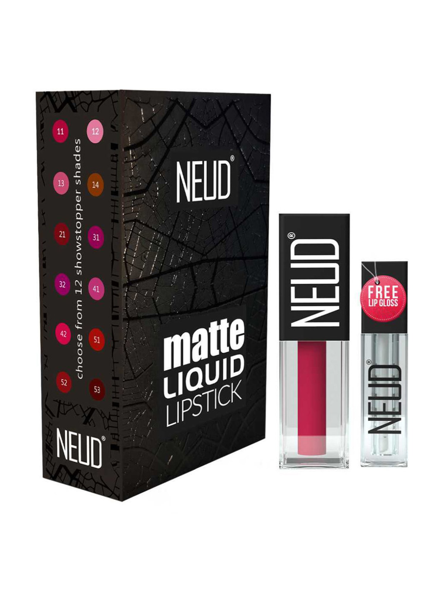 Neud Matte Liquid Lipstick Combo Mocha Brownie & Hottie Crush with Two Lip Gloss Free