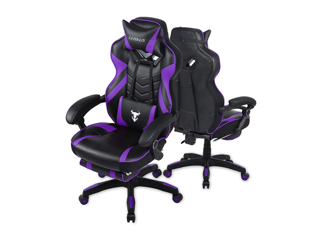 Gaming Chair, Racing Style Computer Desk Chair Padded Armrests Ergonomic Lumbar Support Adjustable Height