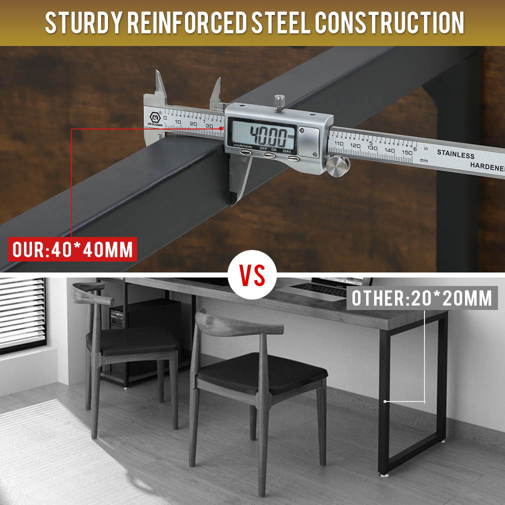 Computer Desk Home Office Desk Gaming Desk Large 47.2&rdquo;W x 23.6&rdquo;D Corner Writing Black Student Art Modren Simple Style PC Wood and Metal Desk Workstation for Small Space