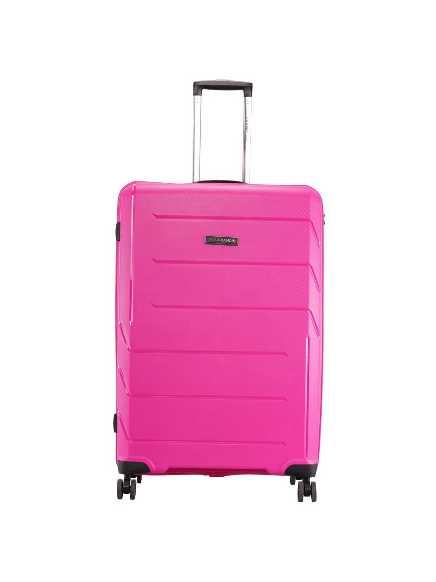 Swiss Brand Matterhorn Pink Textured Hard Large Trolley Bag - 29 cm