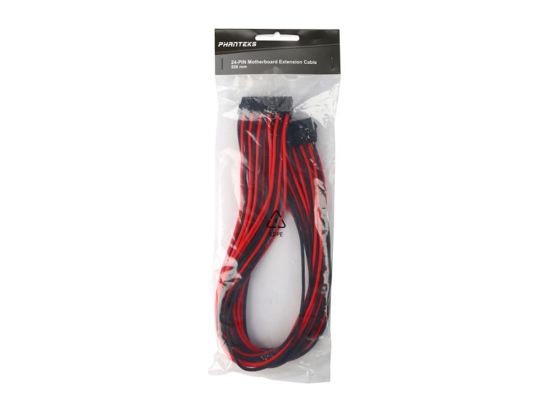 Phanteks PH-CB24P_BW 1.64 ft. (0.50 m) 24 Pin M/B Extension Cable 500mm Length