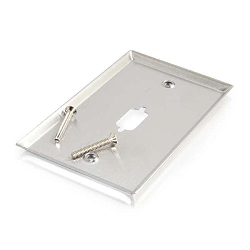 VGA or DB9 D-Sub Port Single Gang Wall Plate White Stainless Steel 2-piece pack