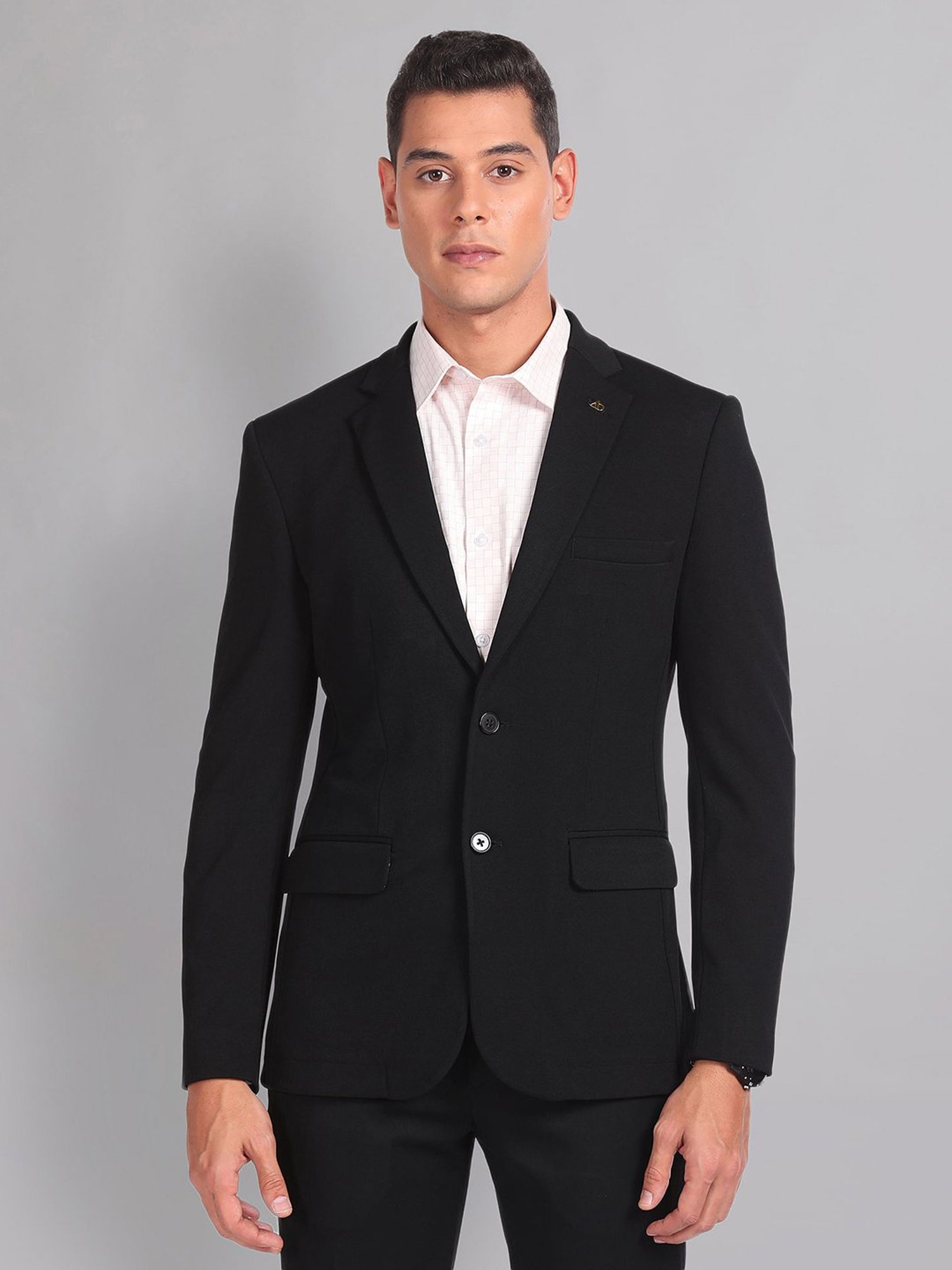 AD by Arvind Black Slim Fit Blazer