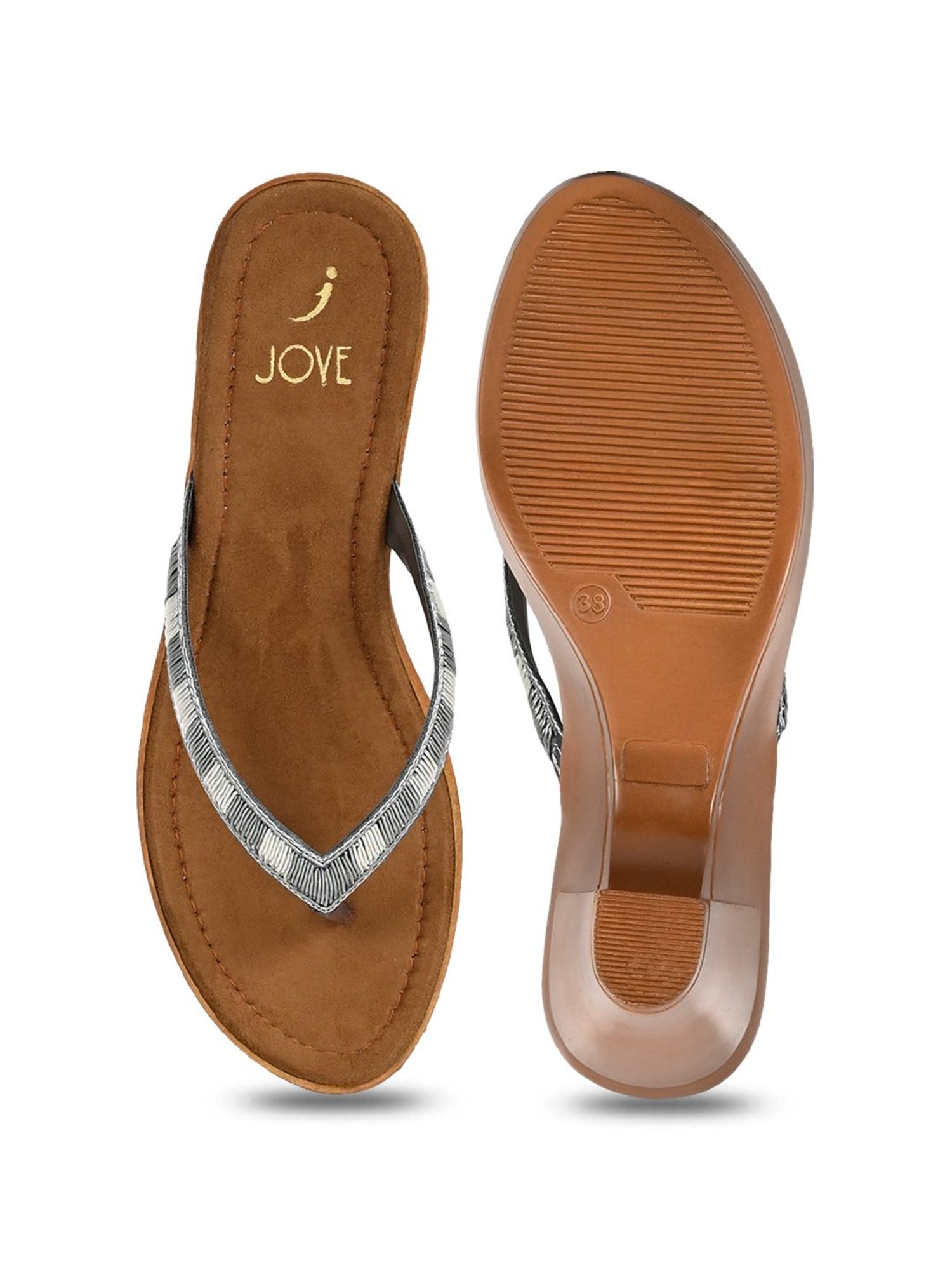 Jove Women's Silver Thong Sandals