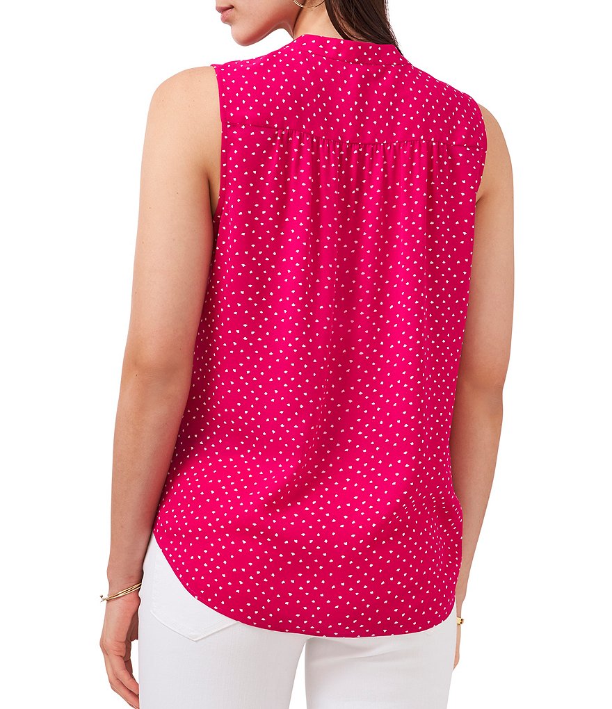 Vince Camuto Sleeveless V-Neck Dots Blouse